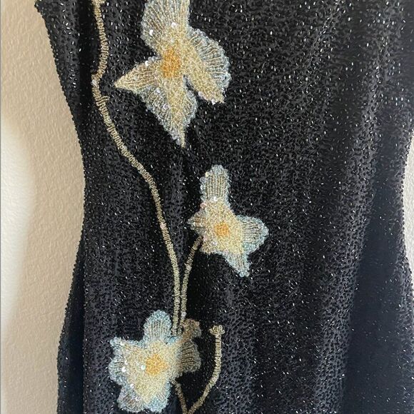 Staud Le Sable Beaded Mini Dress Botanical Shadows Size Medium - Picture 5 of 10